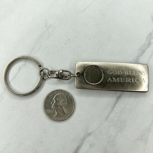 Deercreek Construction God Bless America Metal Keychain Keyring - Picture 2 of 8